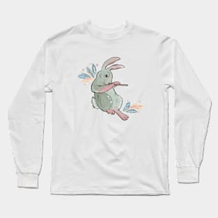 rabbit with a flute Long Sleeve T-Shirt